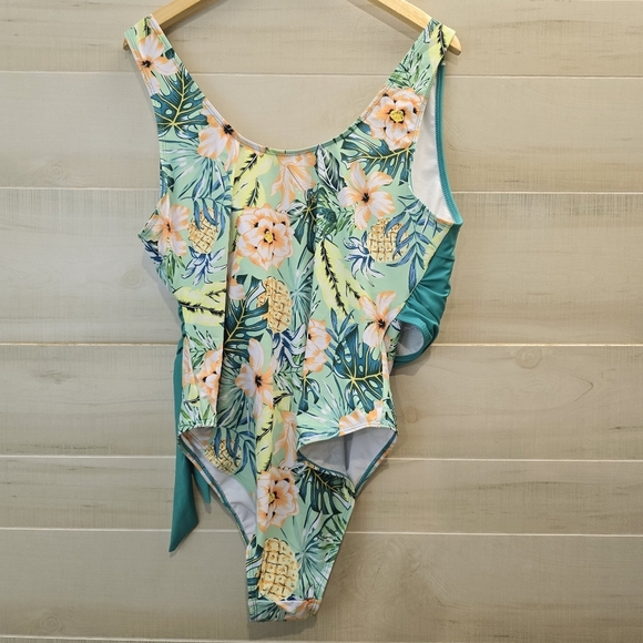 {3XL} NWOT SHEIN Tropical Splice Swimsuit Curve Plus Size Summer Beach Vacation - Picture 9 of 14